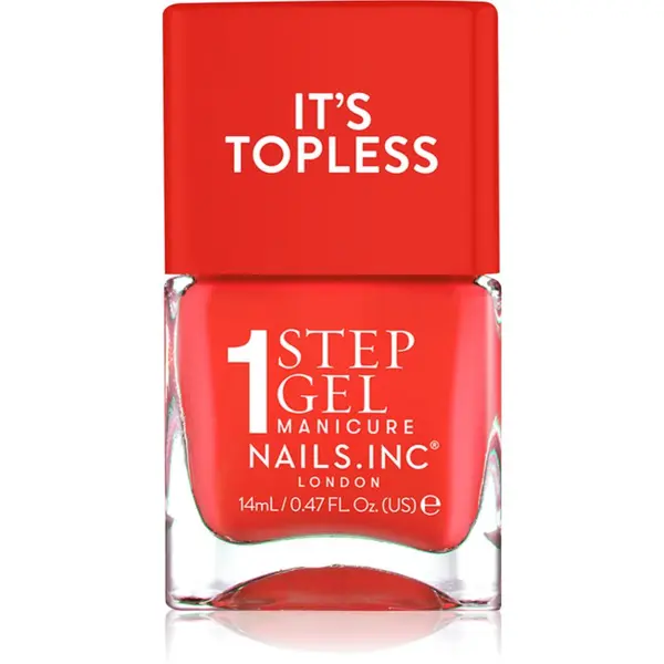 Nails Inc. Nails Inc. It’s Topless gel lak za nohte za dolgoobstojen učinek odtenek Jennifer 14 ml