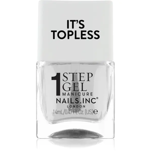 Nails Inc. Nails Inc. It’s Topless gel lak za nohte za dolgoobstojen učinek odtenek Mia 14 ml