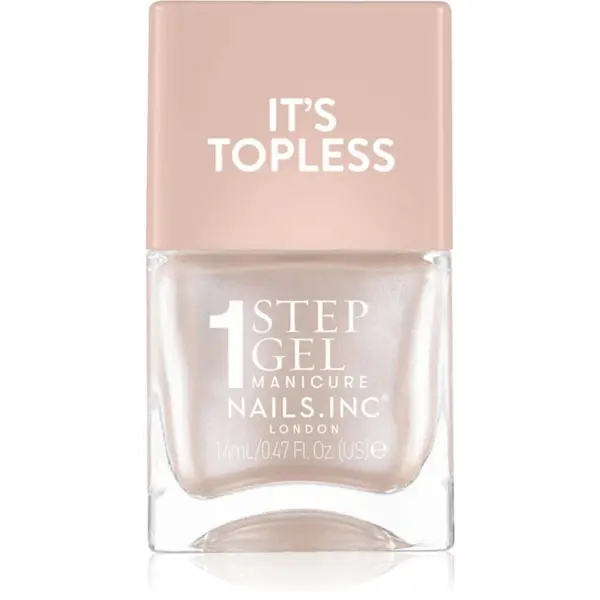 Nails Inc. Nails Inc. It’s Topless gel lak za nohte za dolgoobstojen učinek odtenek Simone 14 ml