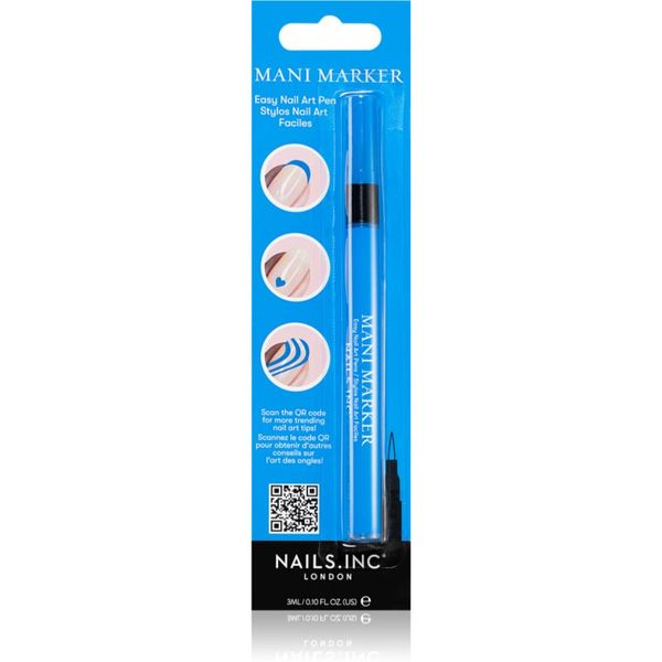 Nails Inc. Nails Inc. Mani Marker lak za okrasitev nohtov v aplikacijskem peresu odtenek Blue 3 ml