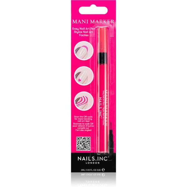 Nails Inc. Nails Inc. Mani Marker lak za okrasitev nohtov v aplikacijskem peresu odtenek Pink 3 ml