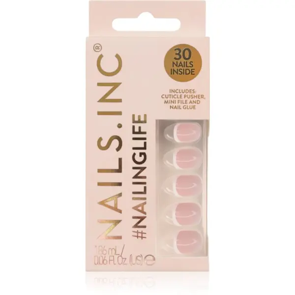 Nails Inc. Nails Inc. #NailingLife Press-On Nails umetni nohti odtenek Classic Kim Classic French Tip Square-Shaped 33 kos