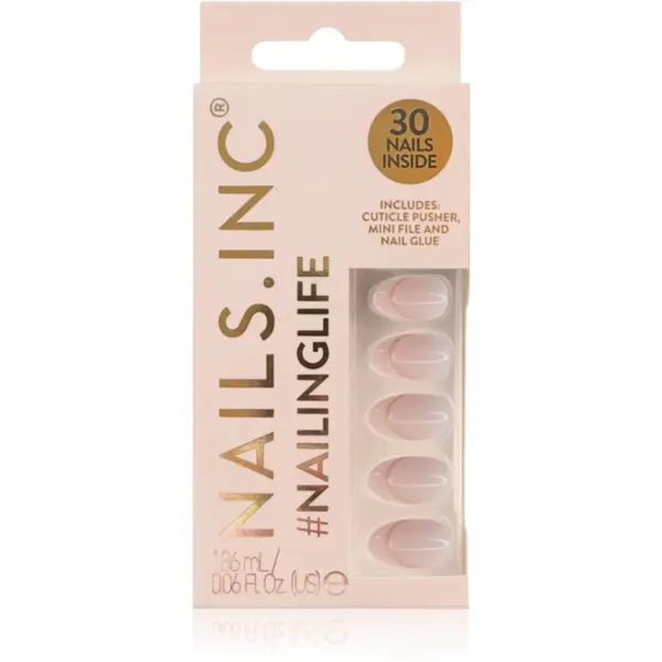 Nails Inc. Nails Inc. #NailingLife Press-On Nails umetni nohti odtenek Style It Like Sabrina Gold French Tip 33 kos