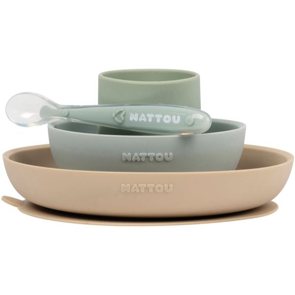 NATTOU NATTOU Tableware Set of 4 Pieces jedilni set za otroke Green 4 kos