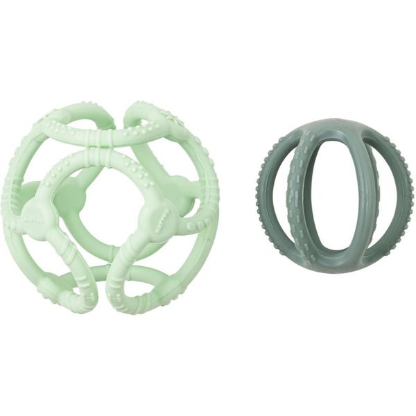 NATTOU NATTOU Teether Silicone Ball 2 in 1 grizalo Mint 4 m+ 2 kos