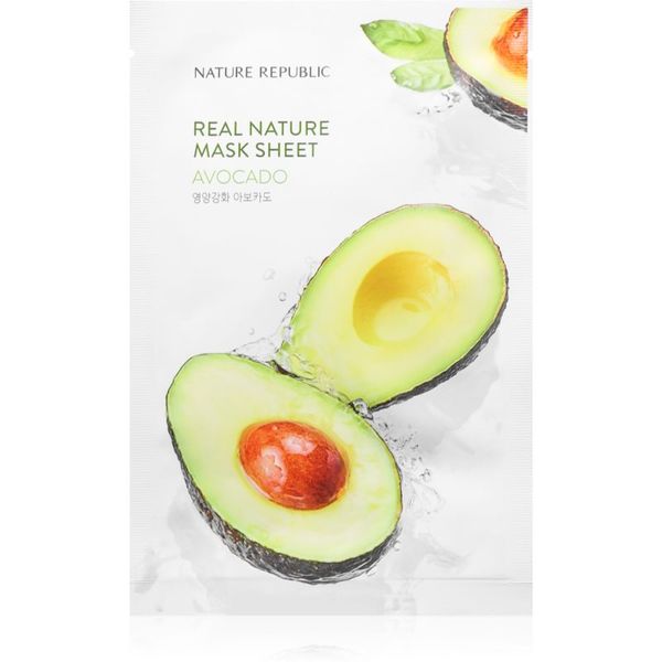 NATURE REPUBLIC NATURE REPUBLIC Real Nature Avocado Mask Sheet hranilna tekstilna maska za suho kožo 23 ml