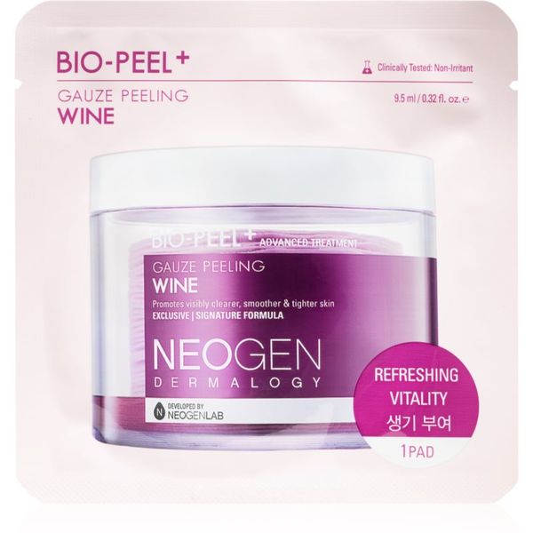 Neogen Dermalogy Neogen Dermalogy Bio-Peel+ Gauze Peeling Wine piling blazinice za obraz za glajenje kože in zmanjšanje por 8 kos