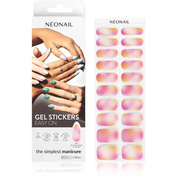 NeoNail NEONAIL Easy On Gel Stickers nalepke za nohte ob uporabi UV-/LED-lučke odtenek M14 20 kos