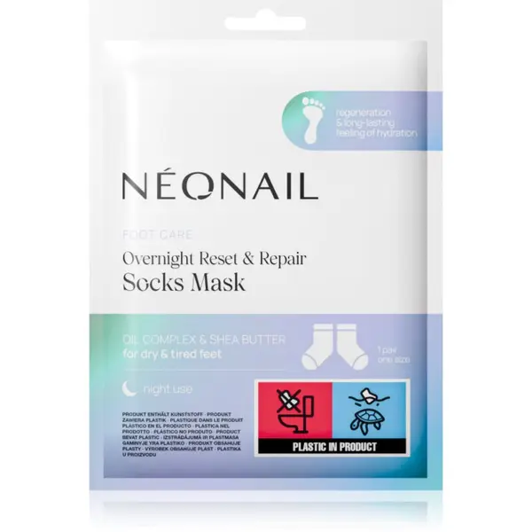 NeoNail NEONAIL Foot Care Overnight Reset & Repair Socks Mask regeneracijska maska za stopala v obliki nogavic za noč 1 par