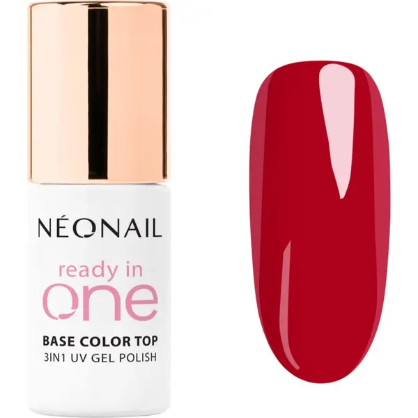 NeoNail NEONAIL Ready In One 3in1 UV Gel Polish gel lak za nohte z diamantnim prahom odtenek 12 One Berry Red 7.2 ml