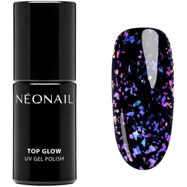 NeoNail NEONAIL Top Glow gel nadlak za nohte odtenek Violet Aurora Flakes 7,2 ml