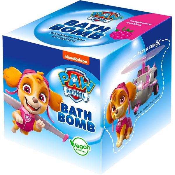 Nickelodeon Nickelodeon Paw Patrol Bath Bomb kroglica za kopel za otroke Raspberry - Skye 165 g
