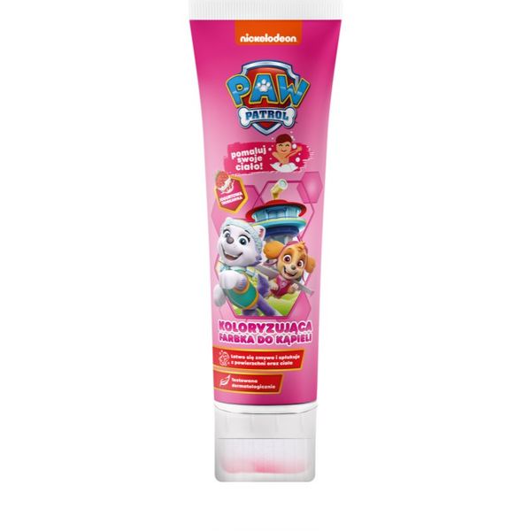 Nickelodeon Nickelodeon Paw Patrol Coloring Bath Paint pena za kopel za otroke Pink Strawberry 150 ml