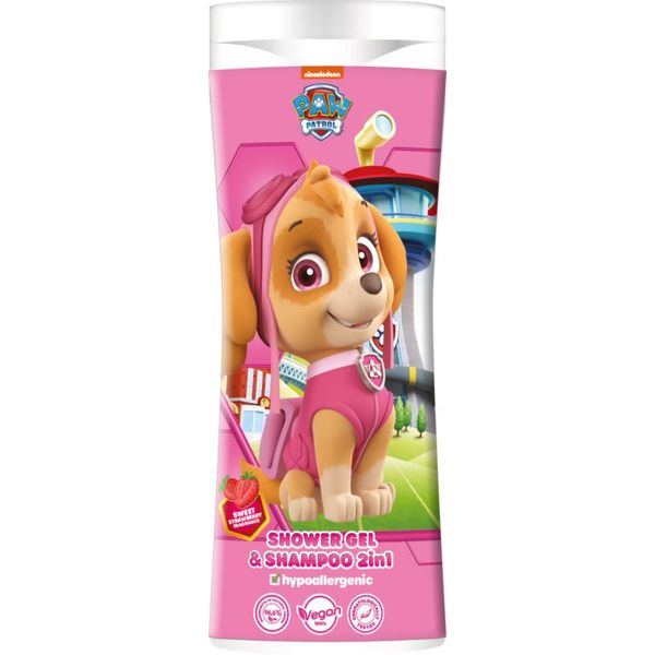 Nickelodeon Nickelodeon Paw Patrol Shower gel& Shampoo 2in1 šampon in gel za prhanje za otroke Strawberry 300 ml