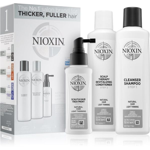 Nioxin Nioxin System 1 Natural Hair Light Thinning darilni set za lomljive in izčrpane lase