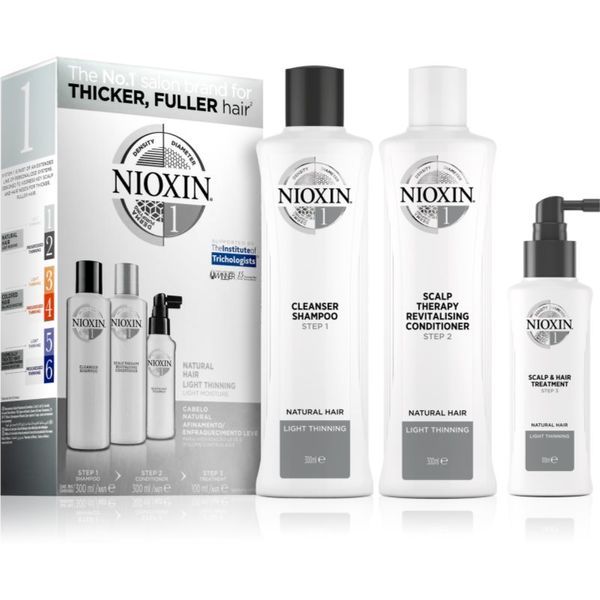 Nioxin Nioxin System 1 Natural Hair Light Thinning darilni set za lomljive in izčrpane lase