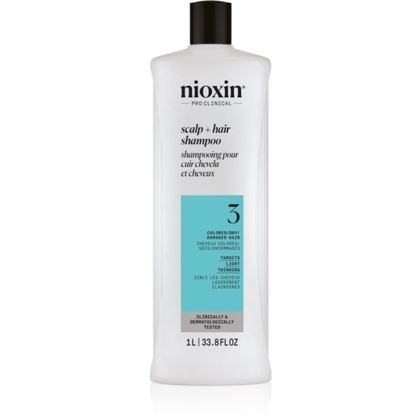 Nioxin Nioxin System 3 Scalp + Hair Shampoo čistilni šampon za barvane redke lase 1000 ml