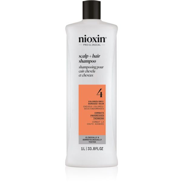 Nioxin Nioxin System 4 Scalp + Hair Shampoo nežni šampon za barvane in poškodovane lase 1000 ml