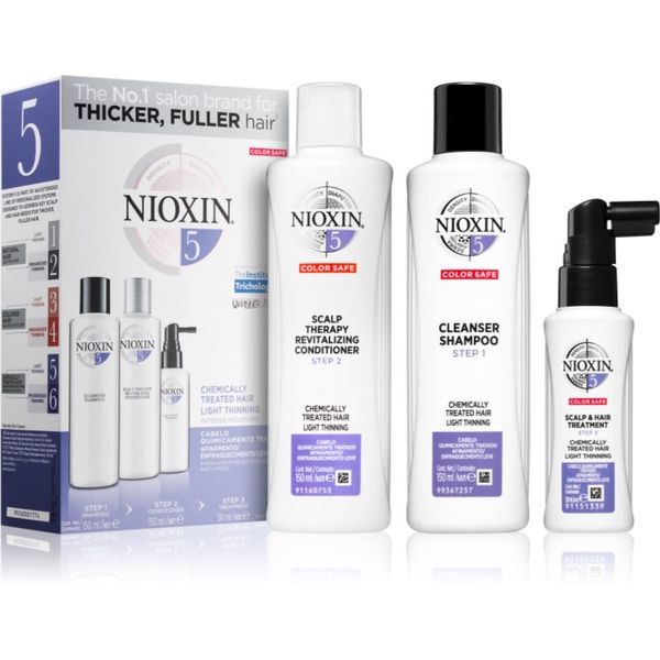 Nioxin Nioxin System 5 Color Safe Chemically Treated Hair Light Thinning set (za rahlo redčenje normalnih do močnih naravnih in kemično obdelanih las) unisek