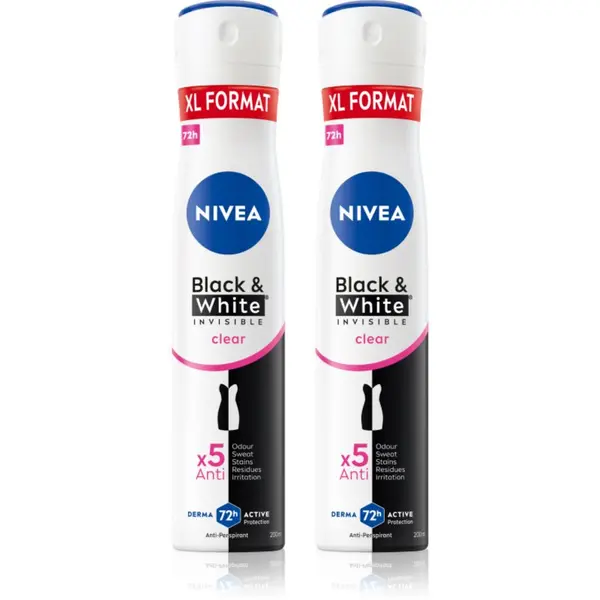 Nivea NIVEA Black & White Invisible Clear antiperspirant v pršilu ugodno pakiranje