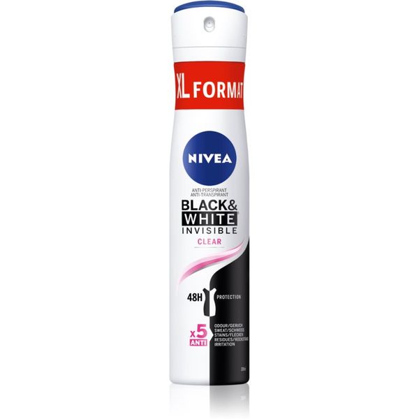 Nivea Nivea Black & White Invisible  Clear antiperspirant v pršilu za ženske 200 ml