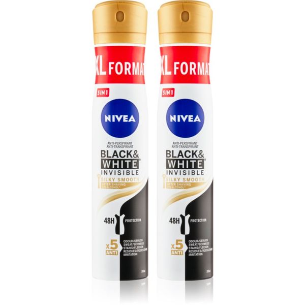 Nivea NIVEA Black & White Invisible Silky Smooth antiperspirant v pršilu ugodno pakiranje