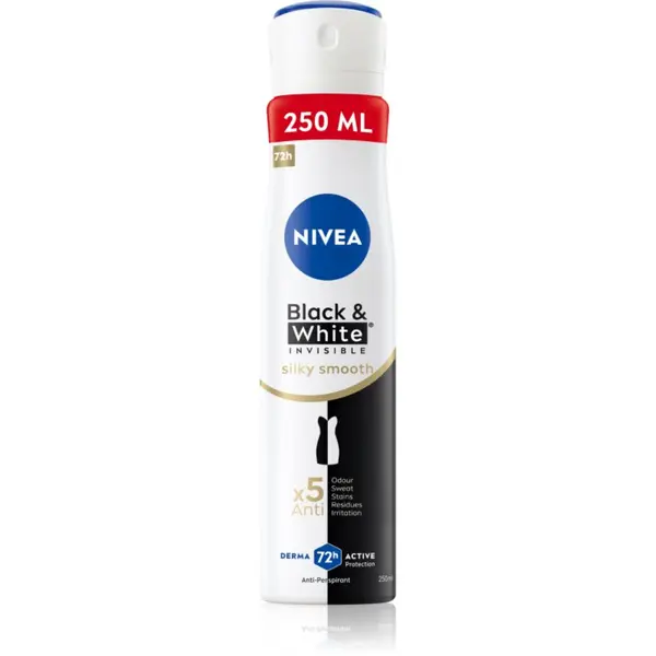 Nivea NIVEA Black & White Invisible Silky Smooth antiperspirant v pršilu za ženske 250 ml