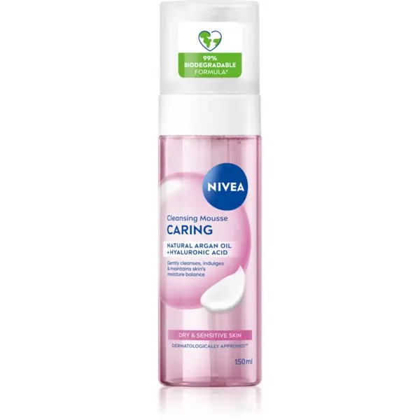 Nivea NIVEA Caring čistilna pena za obraz za suho in občutljivo kožo 150 ml