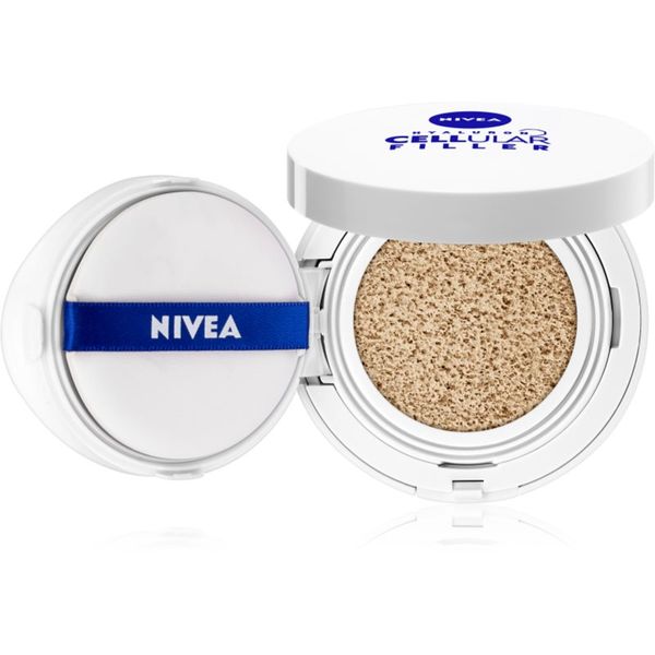 Nivea Nivea Hyaluron Cellular Filler Cushion tekoči puder v gobici 3v1 odtenek 01 Light 15 g