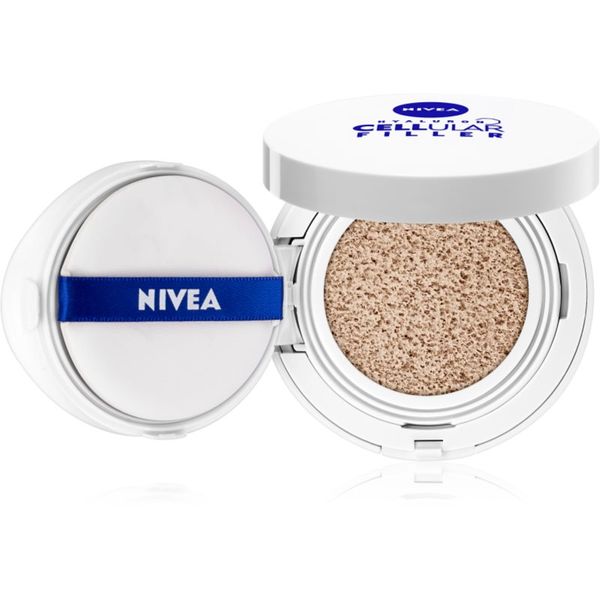 Nivea Nivea Hyaluron Cellular Filler Cushion tekoči puder v gobici 3v1 odtenek 02 Medium 15 g