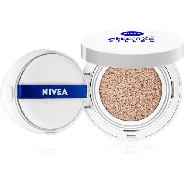 Nivea Nivea Hyaluron Cellular Filler Cushion tekoči puder v gobici 3v1 odtenek 03 Dark 15 g