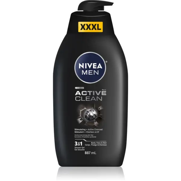 Nivea NIVEA MEN Active Clean gel za prhanje za moške 887 ml