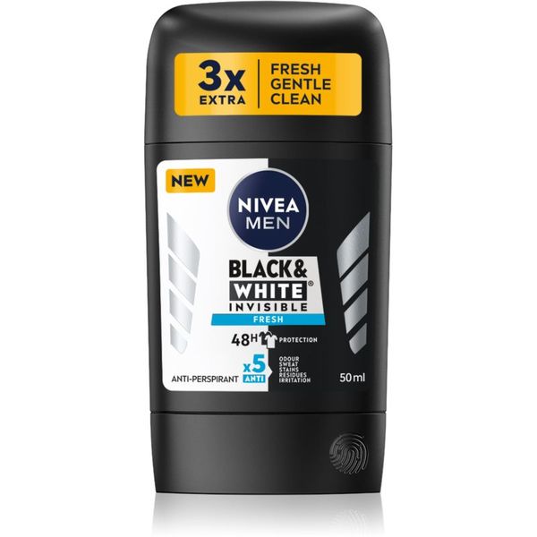 Nivea Nivea Men Black & White Invisible Fresh trdi antiperspirant za moške 50 ml