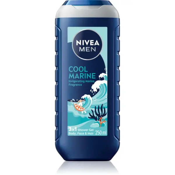 Nivea NIVEA MEN Cool Marine gel za prhanje za telo in lase 250 ml