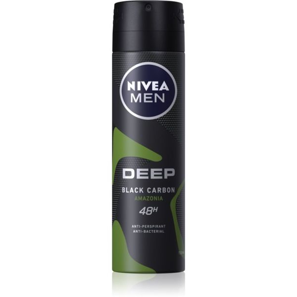 Nivea Nivea Men Deep antiperspirant v pršilu za moške Black Carbon Amazonia 150 ml