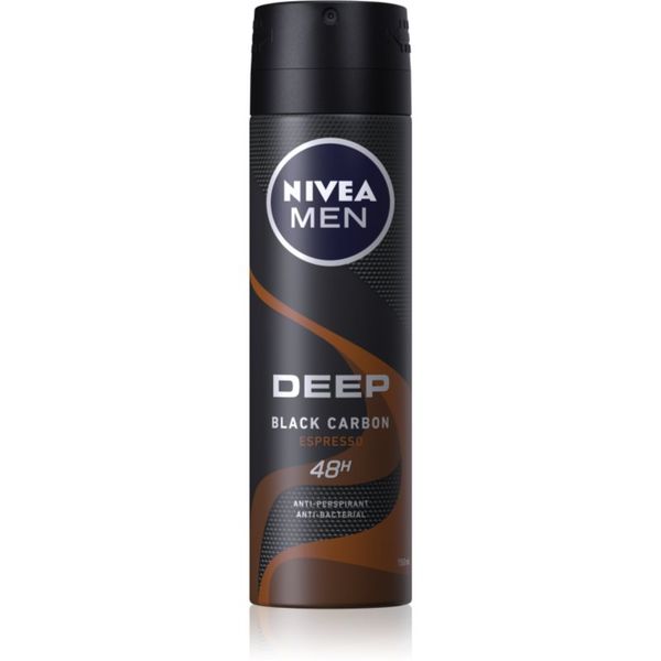 Nivea Nivea Men Deep antiperspirant v pršilu za moške Black Carbon Espresso 150 ml