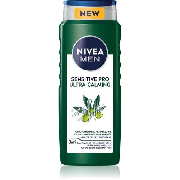 Nivea Nivea Men Sensitive Pro Ultra Calming gel za prhanje za obraz, telo in lase 500 ml