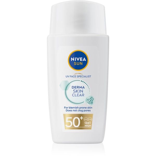 Nivea Nivea SUN Derma Skin Clear krema za obraz za sončenje za kožo z nepravilnostmi SPF 50+ 40 ml