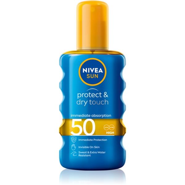 Nivea Nivea Sun Protect & Dry Touch nevidno pršilo za sončenje SPF 50 200 ml