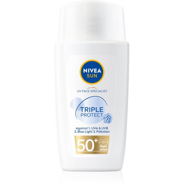 Nivea Nivea Sun Triple Protect lahka vlažilna krema za sončenje SPF 50+ 40 ml