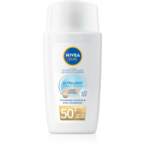 Nivea NIVEA SUN Ultra Light lahki tonirani fluid SPF 50+ odtenek Light 40 ml