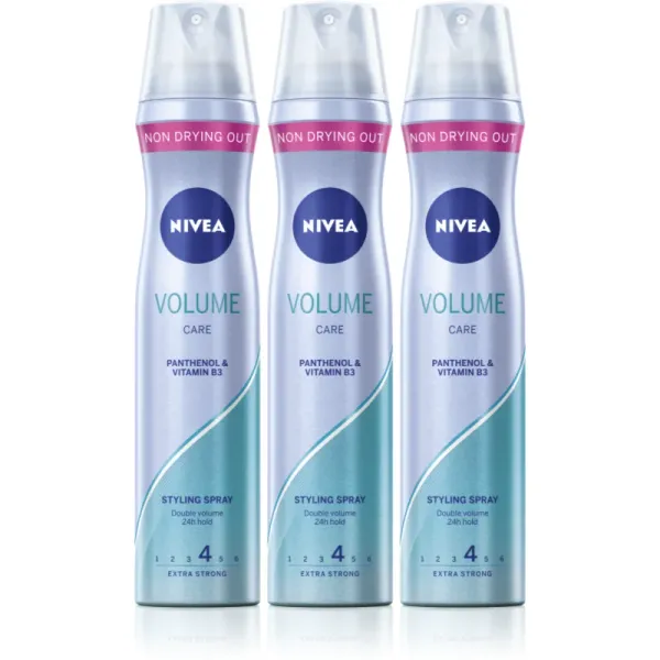 Nivea NIVEA Volume Care lak za lase za povečanje volumna 3 x 250 ml