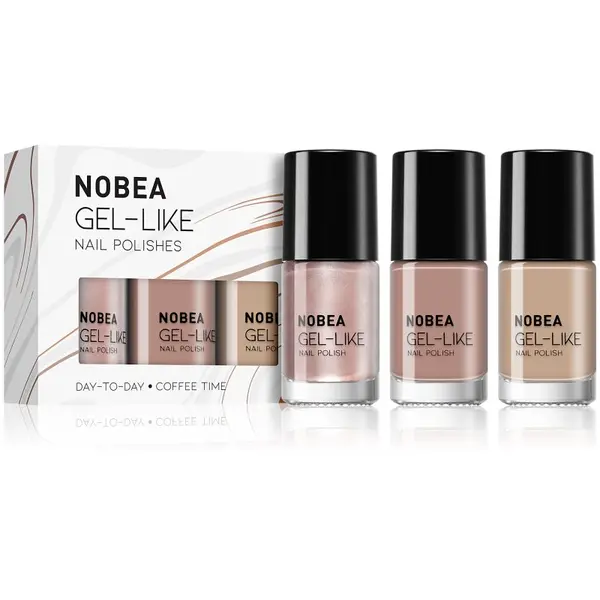 NOBEA NOBEA Day-to-Day 3-Piece Gel-like Nail Polish set set lakov za nohte Coffee Time