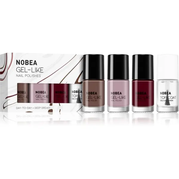 NOBEA NOBEA Day-to-Day 4-Piece Gel-like Nail Polish set set lakov za nohte Deliciously deep dream