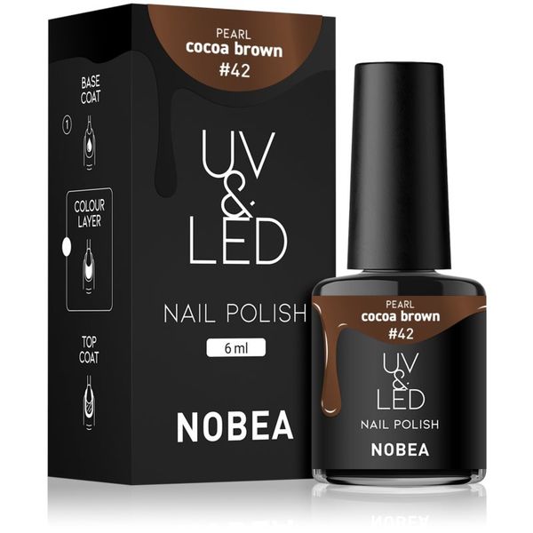 NOBEA NOBEA UV & LED Nail Polish gel lak za nohte z uporabo UV/LED lučke sijajen odtenek Cocoa brown #42 6 ml