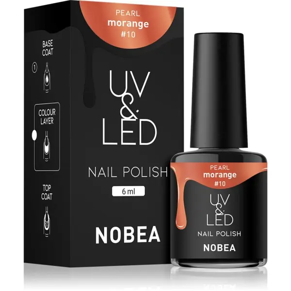 NOBEA NOBEA UV & LED Nail Polish gel lak za nohte z uporabo UV/LED lučke sijajen odtenek Morange #10 6 ml