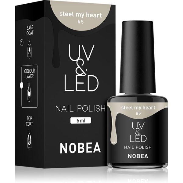 NOBEA NOBEA UV & LED Nail Polish gel lak za nohte z uporabo UV/LED lučke sijajen odtenek Steel my heart #5 6 ml