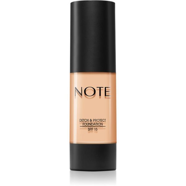 Note Cosmetique Note Cosmetique Detox & Protect tekoči puder z mat finišem SPF 15 odtenek 01 Beige 30 ml