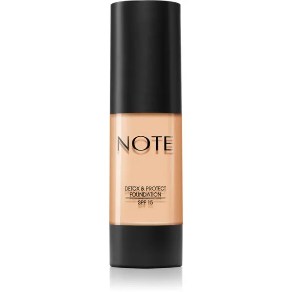 Note Cosmetique Note Cosmetique Detox & Protect tekoči puder z mat finišem SPF 15 odtenek 01 Beige 30 ml