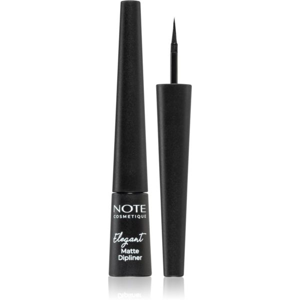 Note Cosmetique Note Cosmetique Elegant Matte Dipliner tekoče črtalo za oči z mat finišem odtenek 01 Coal Black 2,5 ml